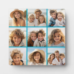 Plaque Photo Collage de photos Instagram Aqua avec 9 photos car