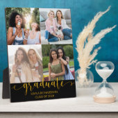 Plaque Photo Collage de photos personnalisé 4 Diplôme d'or (Côté)