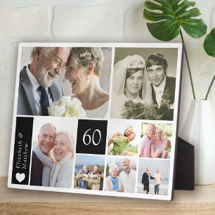 Plaque Photo Collage de photos pour les 60 ans de mariage