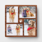 Plaque Photo Collage photo Amoureux des chiens en bois rustique (Devant)
