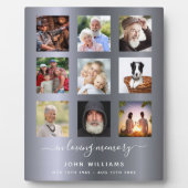 Plaque Photo Collage photo argent funéraire mémorial (Devant)