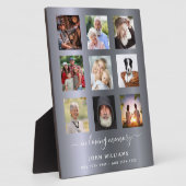 Plaque Photo Collage photo argent funéraire mémorial (Côté)