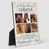 Plaque Photo Collage photo commémoratif de cheval en marbre (Côté)