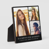 Plaque Photo Collage photo de 3e année noir (Recto)