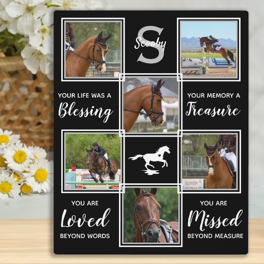 Plaque Photo Collage photo de cheval - Cadeau commémoratif - Ph
