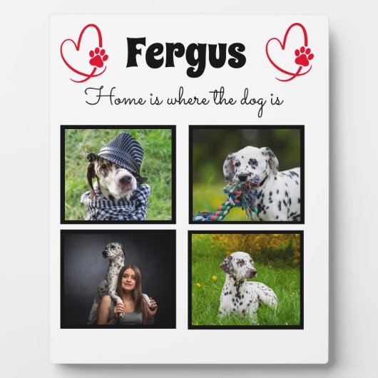 Plaque Photo Collage - photo de chien mémoire customisée (Devant)