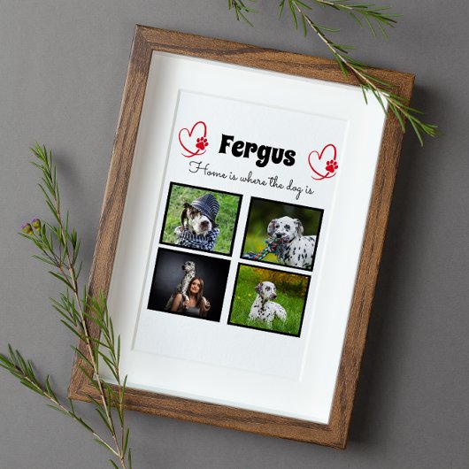 Plaque Photo Collage - photo de chien mémoire customisée