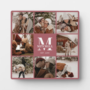 Plaque Photo Collage photo de famille moderne CuteCustom Mono