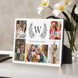 Plaque Photo Collage photo de famille Monogram<br><div class="desc">Plaque photo de famille monogramme moderne et tendance. Design dispose de 5 photos de famille,  monogramme tendance avec vos initiales et nom de famille. Parfait comme un cadeau ou un souvenir.</div>