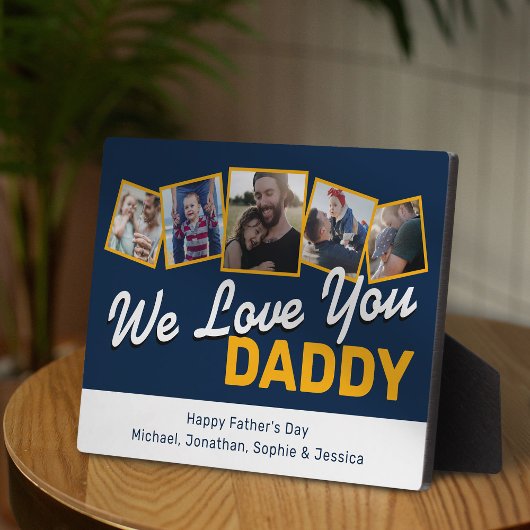 Plaque Photo Collage photo de Fête des pères moderne