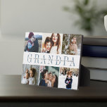 Plaque Photo Collage photo de grand-père sur mesure<br><div class="desc">Créez un cadeau sucré pour un grand-père bien-aimé avec cette plaque de collage de six photos. "GRANDPA" apparaît au centre en lettres bleues en ardoise fumée,  avec votre message personnalisé et les noms des petits-enfants superposés.</div>