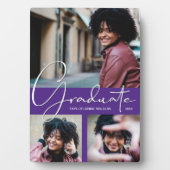 Plaque Photo Collage photo de la graduation violette (Devant)