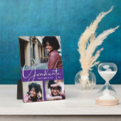 Plaque Photo Collage photo de la graduation violette (Côté)