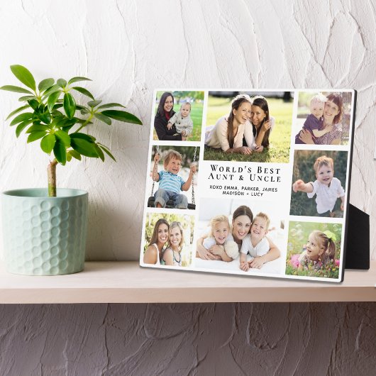 Plaque Photo Collage photo de la meilleure tante oncle du monde
