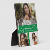 Plaque Photo Collage photo de la tendance Green Graduation (Côté)