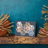 Plaque Photo Collage photo de monogramme de famille | Hexagons  (Côté)