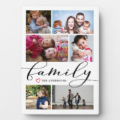 Plaque Photo Collage photo de script de calligraphie familiale (Devant)