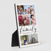 Plaque Photo Collage photo de script de calligraphie familiale (Côté)