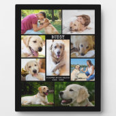 Plaque Photo Collage photo de souvenir de chien Dates Nom Noir (Devant)