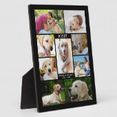 Plaque Photo Collage photo de souvenir de chien Dates Nom Noir (Côté)