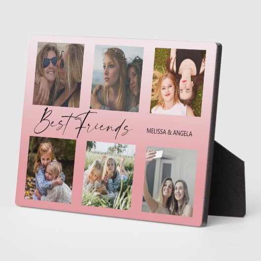 Plaque Photo Collage photo des meilleurs amis Customisés (Côté)