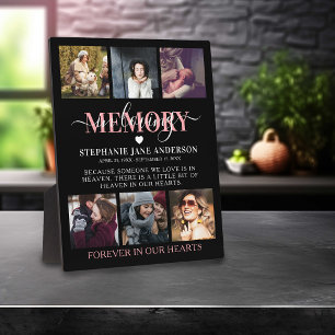 Plaque Photo Collage photo élégant en souvenir Mémorial