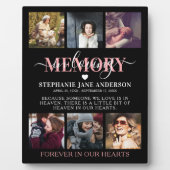 Plaque Photo Collage photo élégant en souvenir Mémorial (Devant)