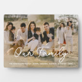 Plaque Photo Collage Photo Famille 3 Typographie Script Photo (Devant)
