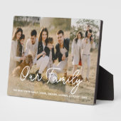 Plaque Photo Collage Photo Famille 3 Typographie Script Photo (Côté)