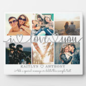 Plaque Photo Collage photo "Je t'aime" écriture gris argenté co (Devant)