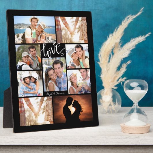 Plaque Photo Collage photo LOVE 9 écriture manuscrite (Côté)