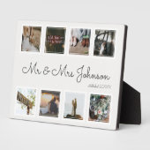 Plaque Photo Collage photo Mariage moderne M & Mme Etabli (Côté)