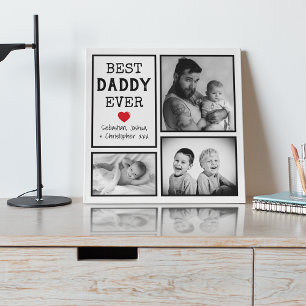 Plaque Photo Collage photo 'Meilleur papa du monde'