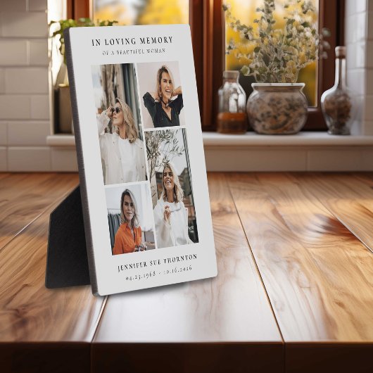Plaque Photo Collage Photo Minimaliste En Souvenir Affectueux