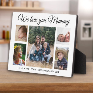 Plaque Photo Collage photo moderne 5 Nous t'aimons Maman Blanc