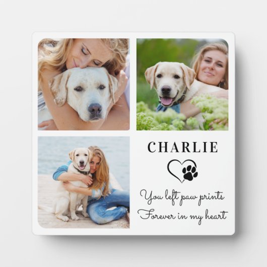 Plaque Photo Collage photo moderne Custom Pet Dog Memorial (Devant)