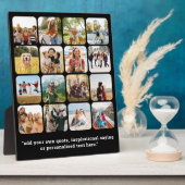 Plaque Photo Collage Photo Moderne De 16 Avec Citation (Côté)