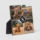 Plaque Photo Collage Photo Moderne Personnalisé Monogramme Chie (Recto)