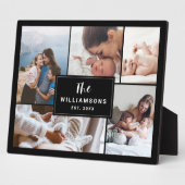 Plaque Photo Collage photo multiple famille établie Noir (Côté)