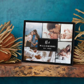 Plaque Photo Collage photo multiple famille établie Noir (Côté)