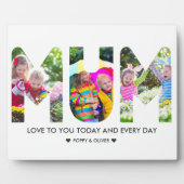 Plaque Photo Collage photo MUM 3 Lettre découpée Personnalisée (Devant)