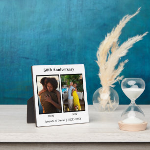 Plaque Photo Collage photo noir et blanc pour anniversaire de m