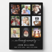 Plaque Photo Collage photo noir mémorial funérailles (Devant)