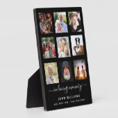 Plaque Photo Collage photo noir mémorial funérailles (Côté)