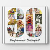 Plaque Photo Collage photo Numéro personnalisé 80 Anniversaire (Devant)