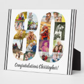 Plaque Photo Collage photo Numéro personnalisé 80 Anniversaire (Côté)