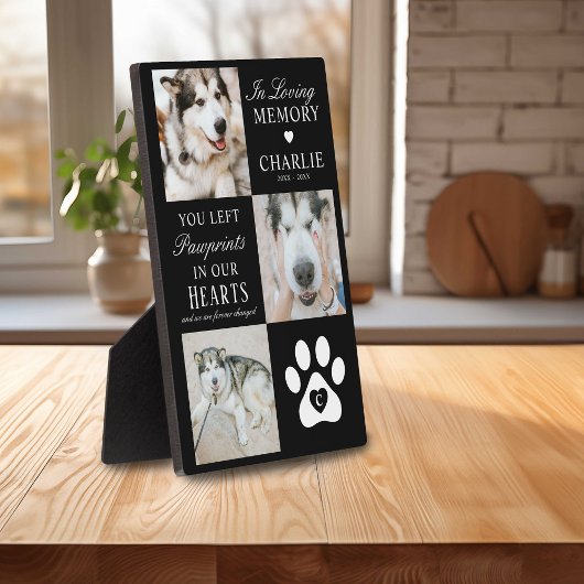 Plaque Photo Collage photo 'Pawprints in Our Hearts' Perte d'an