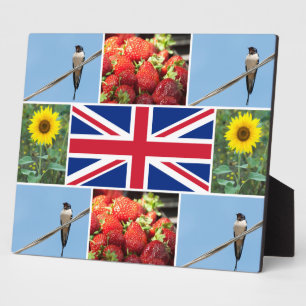 Plaque Photo Collage photo personnalisable & drapeau du Royaume