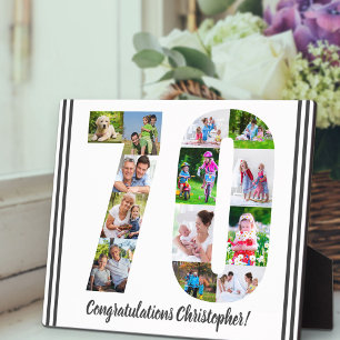 Plaque Photo Collage Photo Personnalisé Anniversaire 70 Ans