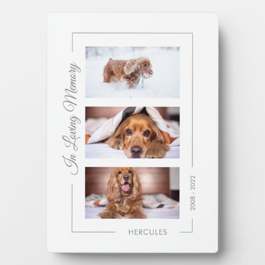 Plaque Photo Collage photo personnalisé de mémorial d'animal de (Devant)